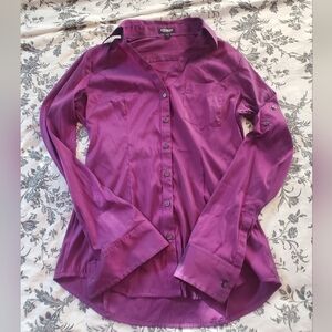 Express long short sleeves button down shirt blouse